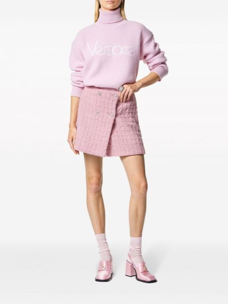 Minigonna in tweed Versace rosa