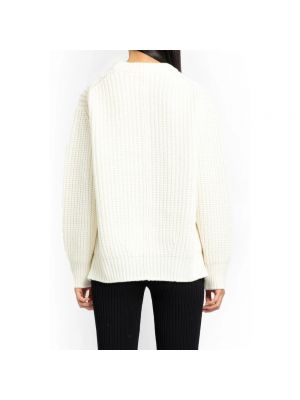 Jersey de lana de tela jersey de cuello redondo Moncler blanco