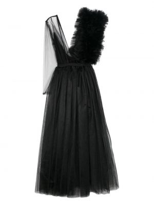 Asimetriškas maksi suknelė iš tiulio Alchemy juoda