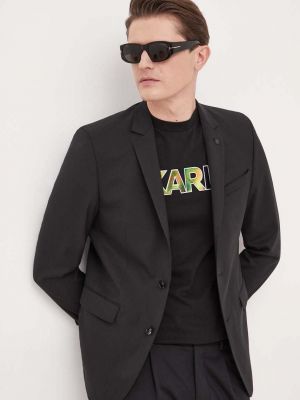 Vlněná bunda Karl Lagerfeld černá