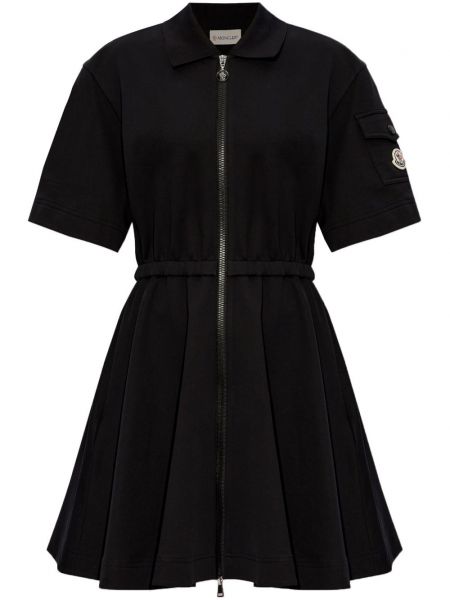 Bavlnené šaty na zips Moncler čierna