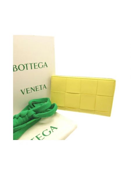 Portfel skórzany Bottega Veneta Vintage żółty