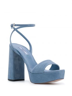 Sandalias con tacón con plataforma Prada azul