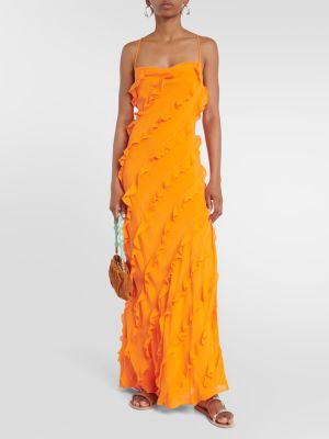 Midi ruha Staud narancsszínű