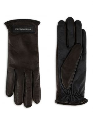 Кожени ръкавици Emporio Armani черно