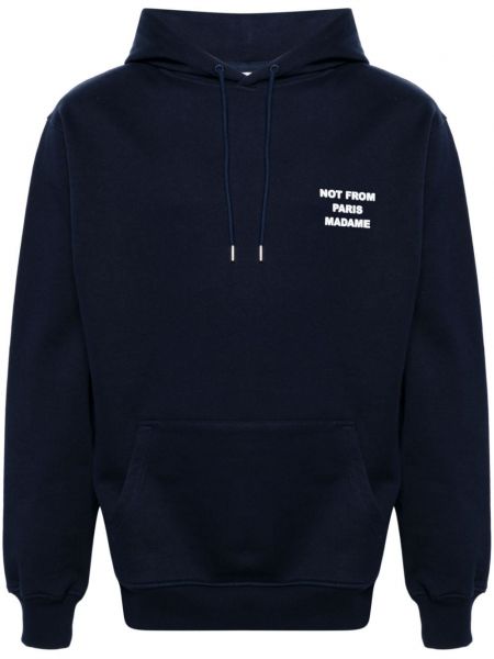 Hoodie avec imprimé slogan en coton à imprimé Drôle De Monsieur bleu