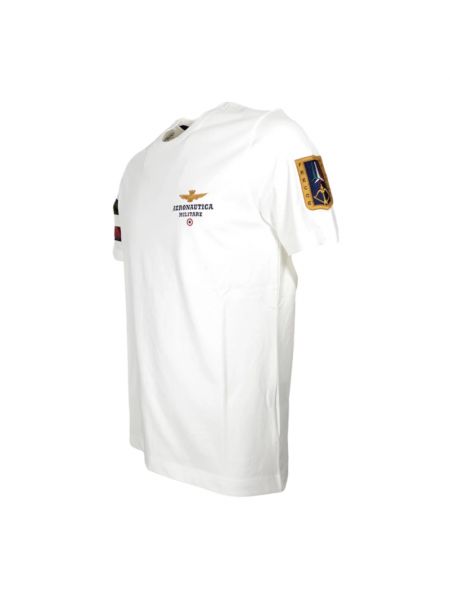 Camiseta de algodón de tela jersey Aeronautica Militare blanco