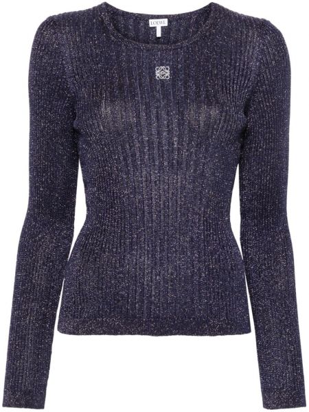 Siuvinėtas megztinis Loewe mėlyna