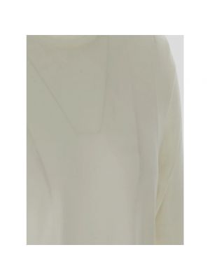 Jersey de lana de tela jersey de cuello redondo Goes Botanical blanco