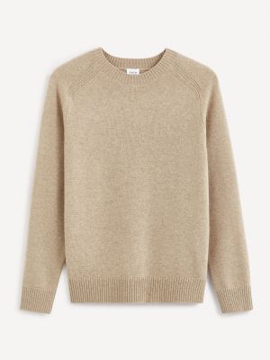 Sweter wełniany Celio beżowy