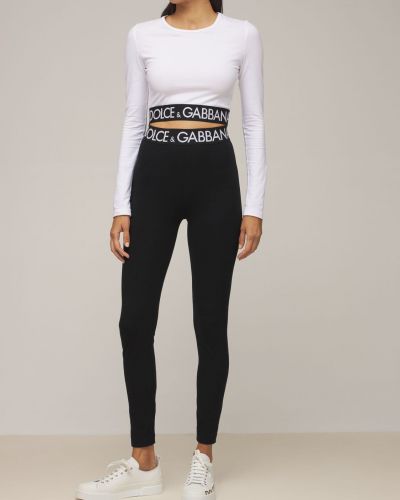 Jersey pamut leggings Dolce & Gabbana fekete