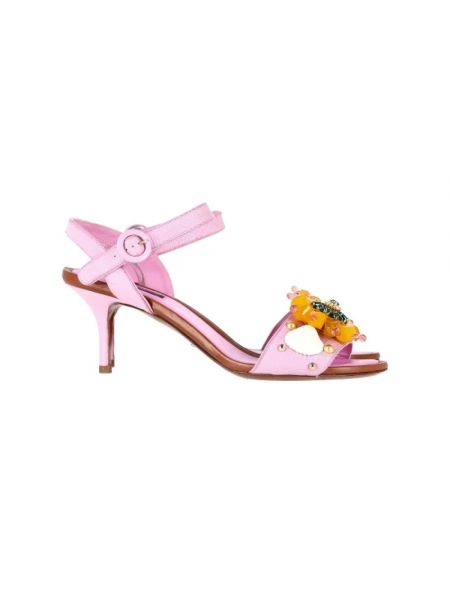 Sandały trekkingowe skórzane Dolce & Gabbana Pre-owned różowe