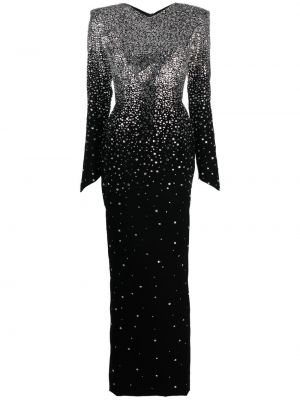 Abendkleid mit rückenausschnitt mit kristallen Jean-louis Sabaji schwarz