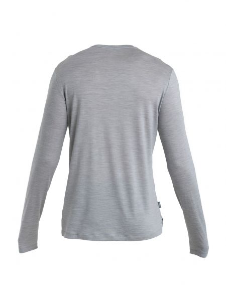 T-shirt a maniche lunghe in maglia Icebreaker grigio
