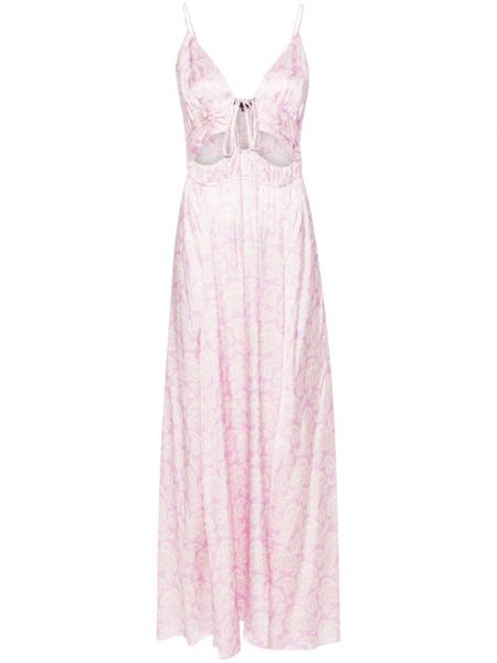 Σατέν μάξι φόρεμα με σχέδιο paisley Maje