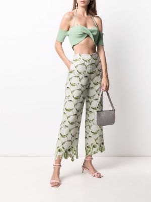 Pantalones de flores con estampado Rosie Assoulin verde