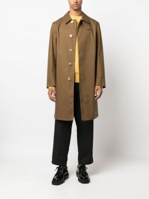 Płaszcz na guziki bawełniany Mackintosh brązowy