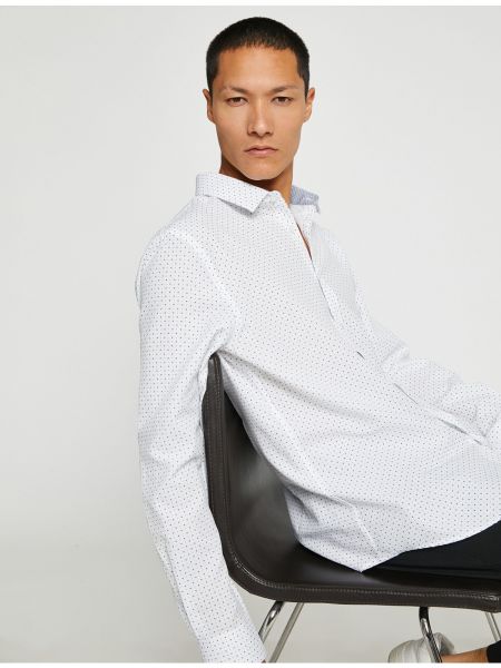 Класическа риза slim с дълъг ръкав Koton бяло