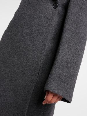 Plstěný oversized vlněný kabát Totême šedý