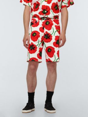 Bombažne bermuda kratke hlače s cvetličnim vzorcem s potiskom Kenzo