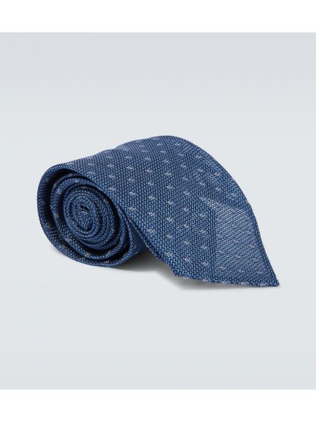 Cravate en soie Brioni bleu