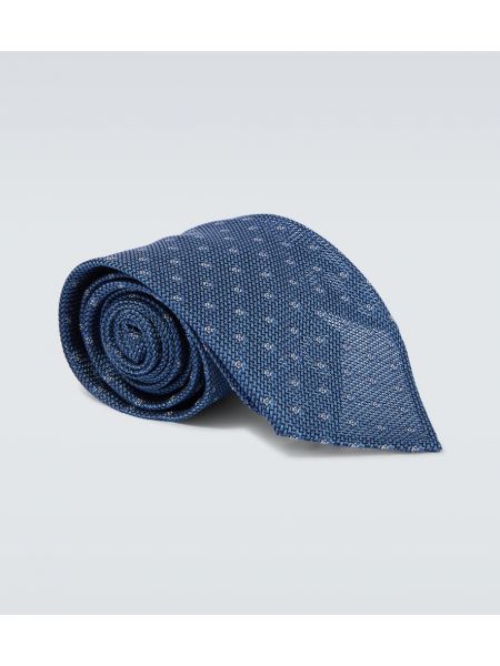 Seiden krawatte mit print Brioni blau