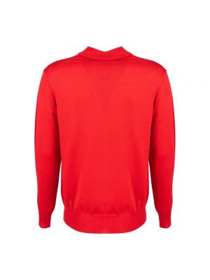 Sweter z wełny merino sportowy Plein Sport czerwony