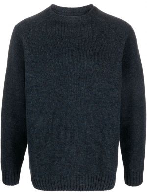 Вълнен пуловер с кръгло деколте Filson синьо