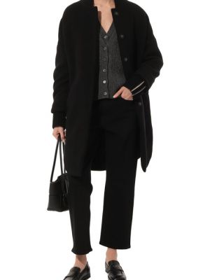 Кашемировое пальто Lorena Antoniazzi черное
