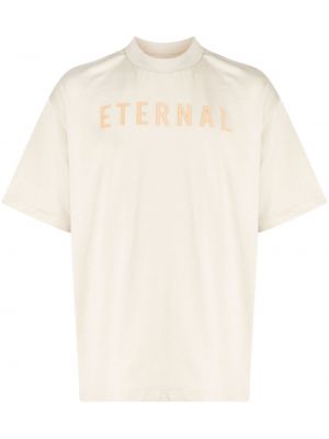 Bavlnené tričko s potlačou Fear Of God béžová