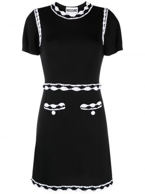 Плетена рокля с дантела Moschino черно