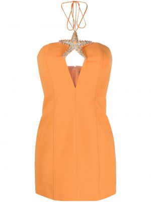 Κοκτέιλ φόρεμα με πετραδάκια David Koma πορτοκαλί