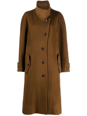 Vlnený kabát Low Classic hnedá