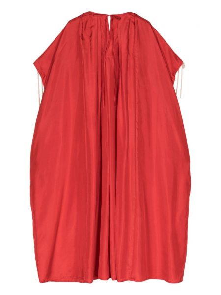 Plisované hedvábné šaty Shanshan Ruan červené
