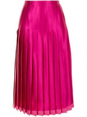 Jedwabna spódnica midi plisowana Commission różowa