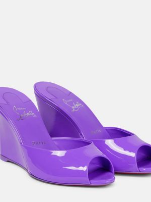 Kožne sandale od lakirane kože Christian Louboutin ljubičasta