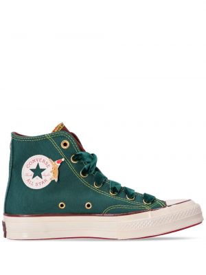 Sneakersy sznurowane koronkowe Converse Limited Edition zielone