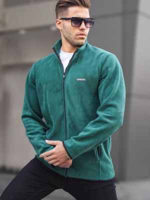 Flīsa jaka ar paaugstinātu apkakli Madmext zaļš
