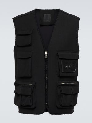 Mohérová vlněná vesta Givenchy černá