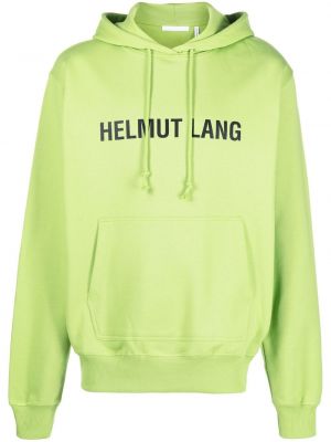 Bluza z kapturem z nadrukiem Helmut Lang zielona