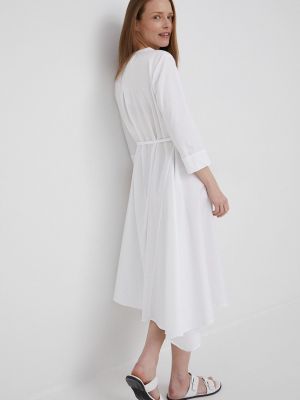 Pamučna maksi haljina Dkny bijela