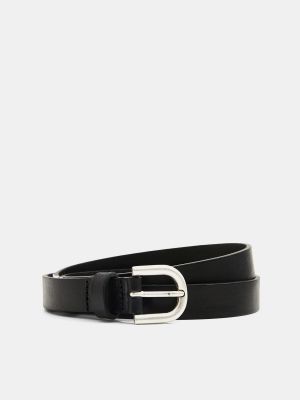 Cinturón de cuero con hebilla Esprit negro