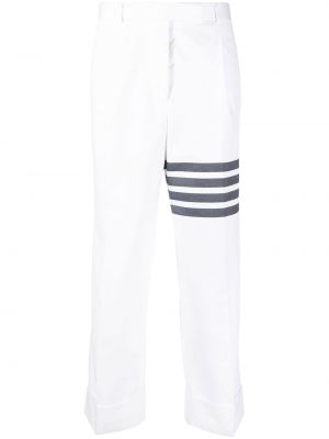 Pantaloni a righe Thom Browne bianco