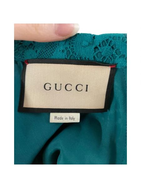 Sukienka bawełniana Gucci Vintage niebieska
