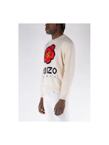 Suéter de flores de punto Kenzo beige