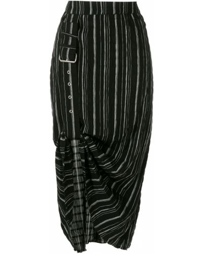 Pruhované midi sukně Uma | Raquel Davidowicz černé