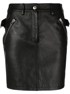 Kožená sukňa Moschino čierna