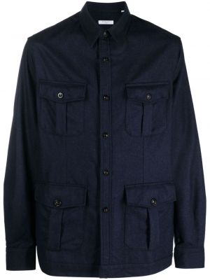Chemise en laine avec poches Boglioli bleu