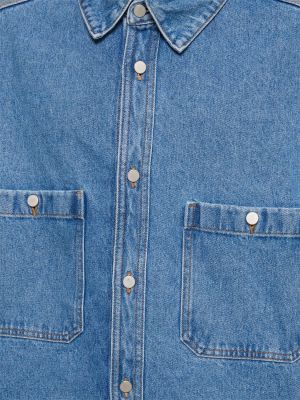 Bavlněná džínová košile Hed Mayner modrá
