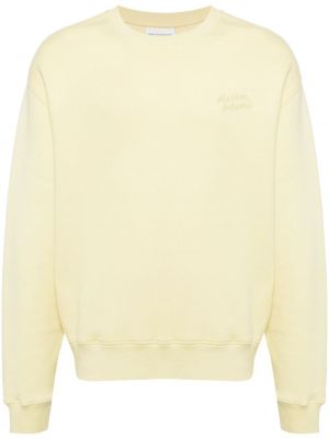 Sweatshirt mit stickerei aus baumwoll Maison Kitsuné gelb